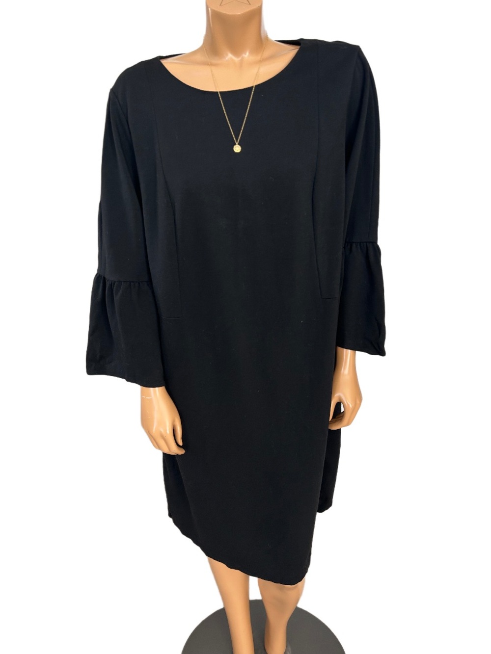 Lafayette 148 New York Black Long Bell Sleeve Dress